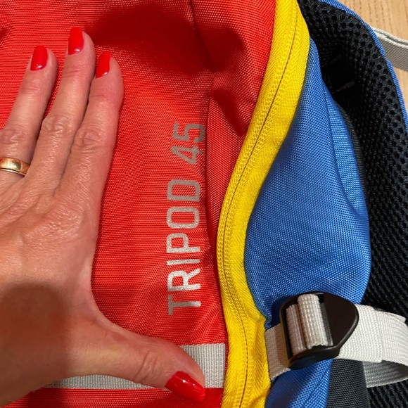 Vibrant Red and Blue Women's Backpack - Picture 3 of 7